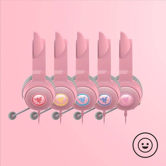 Razer -  Kraken Kitty V2 USB Headset with RGB Kitty E Pink - Picture 6 of 8